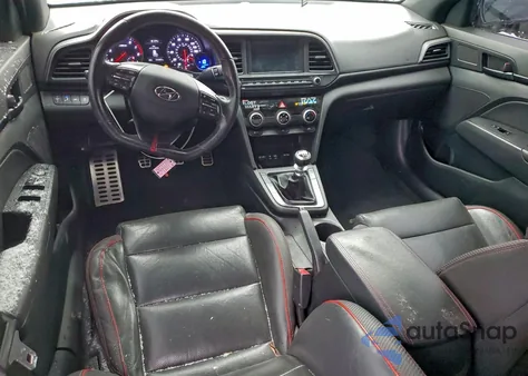 2019 Hyundai Elantra Sport z USA, uszkodzony, nr VIN KMHD04LB3KU840139